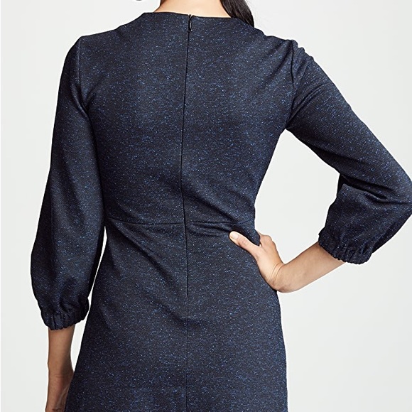 Tibi Black Eclipse Pique Ruched Multi Puff Sleeve Mini Cocktail Dress - Picture 6 of 8
